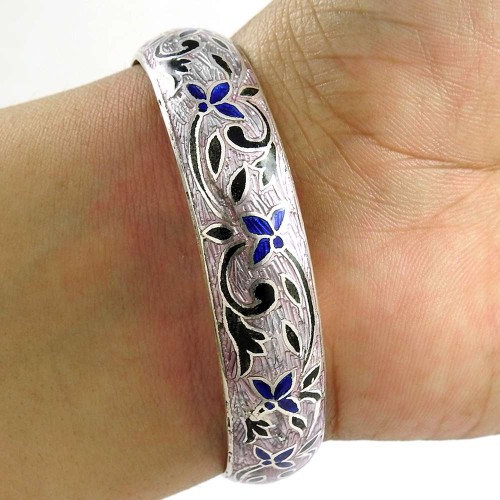 Paradise Bloom ! MeenaKari 925 Sterling Silver Bangle