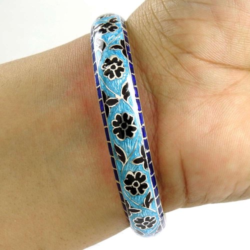 Big Delicate ! MeenaKari 925 Sterling Silver Bangle