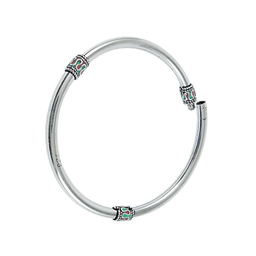 True Emotion Inlay 925 Sterling Silver Bangle