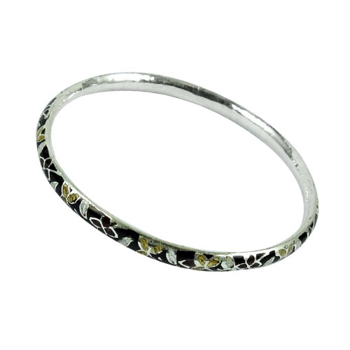 925 Sterling Silver Vintage Jewellery Charming Inlay Bangle