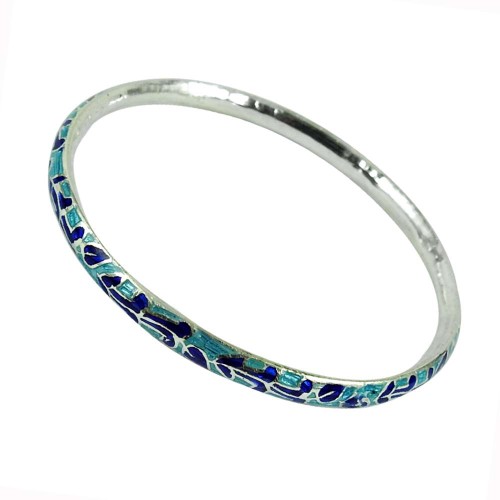 Solid 925 Sterling Silver Jewellery Stunning Inlay Handmade Bangle