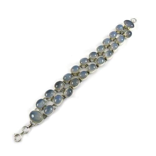 Engaging Chalcedony Gemstone Sterling Silver Bracelet 925 Sterling Silver Jewellery