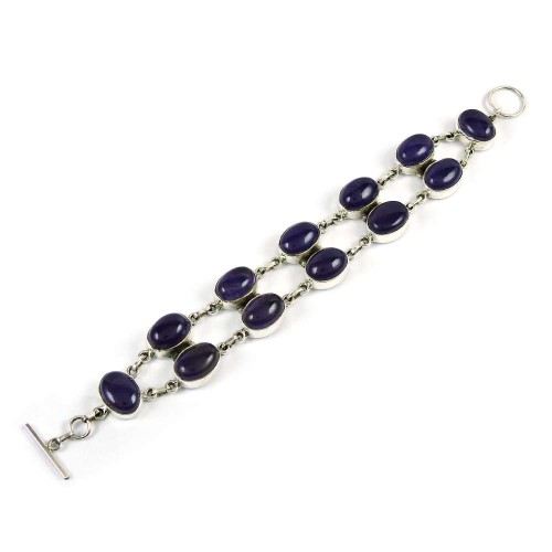 Trendy Amethyst Gemstone Sterling Silver Bracelet 925 Sterling Silver Gemstone Jewellery