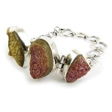 Delicate!! 925 Silver Druzy Bracelet