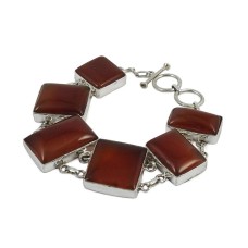 2018 New Design Carnelian Gemstone Sterling Silver Bracelet Jewelry