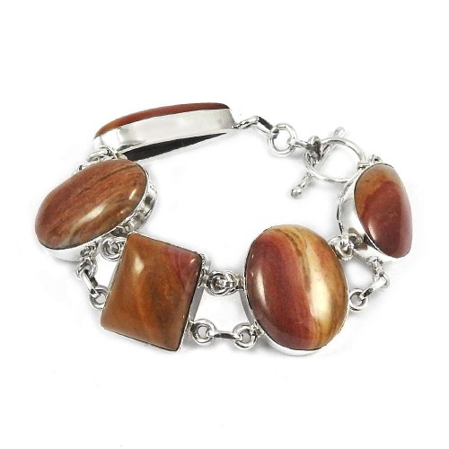 Beauty Queen Mookaite Gemstone Sterling Silver Bracelet Jewelry