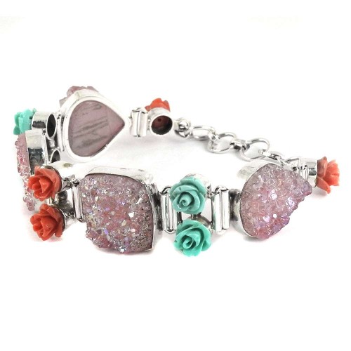 Big Secret Design! 925 Silver Druzy Bracelet