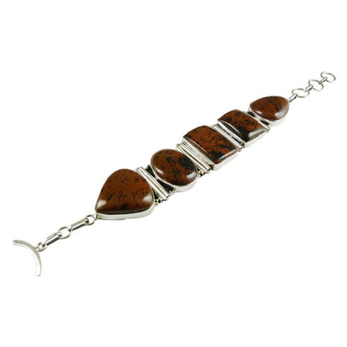 Big Amazing !! Mahogany Jasper 925 Sterling Silver Bracelet