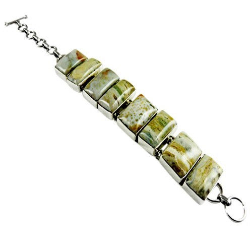 Spell !! Ocean Jasper 925 Sterling Silver Bracelet