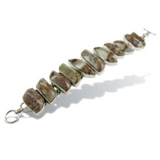 925 Silver Jewelry Charming Ocean Jasper Gemstone Bracelet