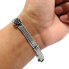 HANDMADE Indian Jewelry 925 Solid Sterling Silver Oxidized Bracelet K4