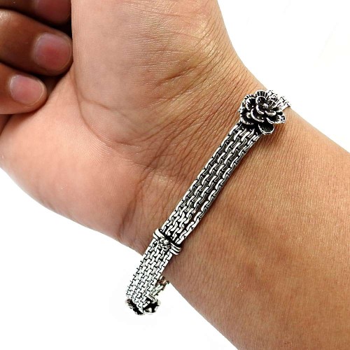 Oxidized Bracelet 925 Solid Sterling Silver HANDMADE Indian Jewelry J1