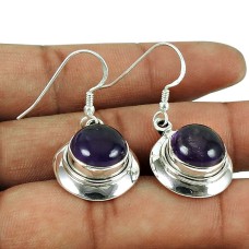 Party Wear Amethyst Gemstone Earrings 925 Silver Jewellery