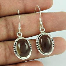 Sterling Silver Fashion Jewellery Rare Smoky Quartz Gemstone 925 Silver Earrings