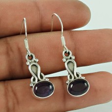 Vintage Style 925 Sterling Silver Amethyst Gemstone Earring Jewellery