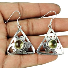 Designer Lemon Quartz Gemstone Earrings 925 Sterling Silver Fashion Jewellery