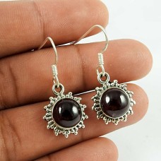 Rare Garnet Gemstone 925 Sterling Silver Fashion Dangle Earrings Handmade Jewellery