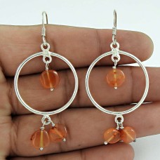 Bloom Fashion !! Carnelian Gemstone Sterling Silver Earrings Jewelry Supplier