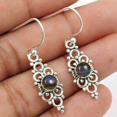 Labradorite Gemstone Earring 925 Sterling Silver Tribal Jewelry T7