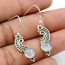 Rainbow Moonstone Gemstone Earring 925 Sterling Silver Ethnic Jewelry E14