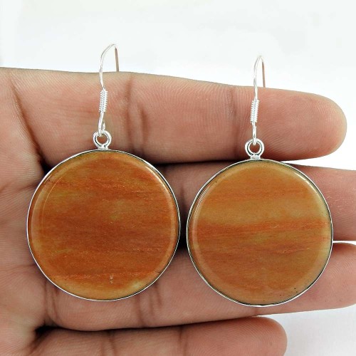 Natural! 925 Silver Jasper Earrings