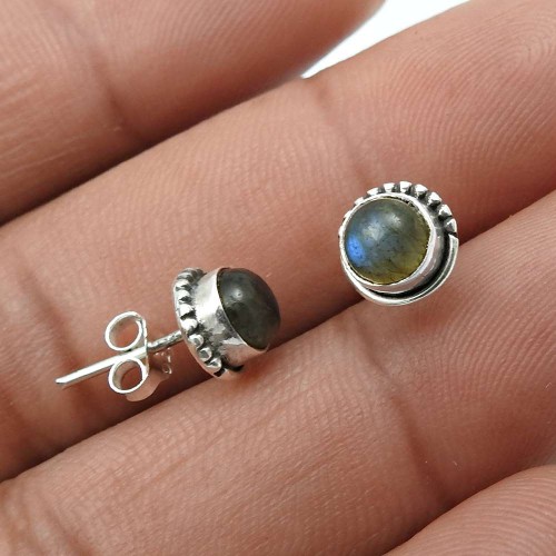 Anniversary Gift 925 Sterling Silver Jewelry Labradorite Gemstone Stud Earrings T30