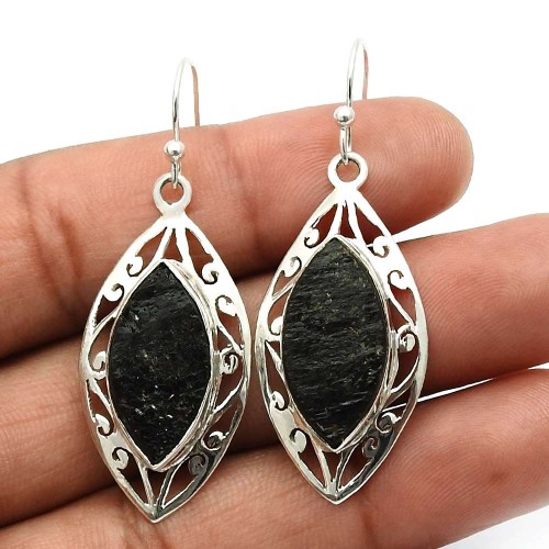 925 Sterling Fine Silver Jewelry Tourmaline Gemstone Earrings F6