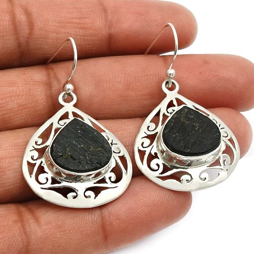 Tourmaline Gemstone Jewelry 925 Solid Sterling Silver Earrings J6