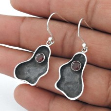 925 Silver Jewellery Ethnic Garnet Gemstone Earrings