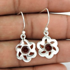 925 Silver Jewellery High Polish Garnet Gemstone Earrings