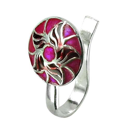 Party Wear Sterling Silver Inlay Nose Pin Handmade 925 Silver Fashion Jewellery