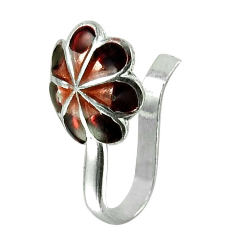 Daily Wear Sterling Silver Inlay Nose Pin Handmade 925 Sterling Silver Jewellery