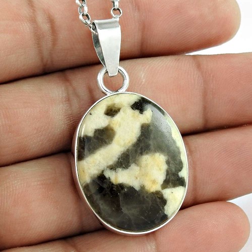 925 Sterling Silver Vintage Jewellery Ethnic Peanut Wood Gemstone Pendant Supplier India