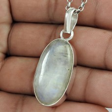 925 Silver Jewellery Beautiful Rainbow Moonstone Gemstone Pendant Fournisseur