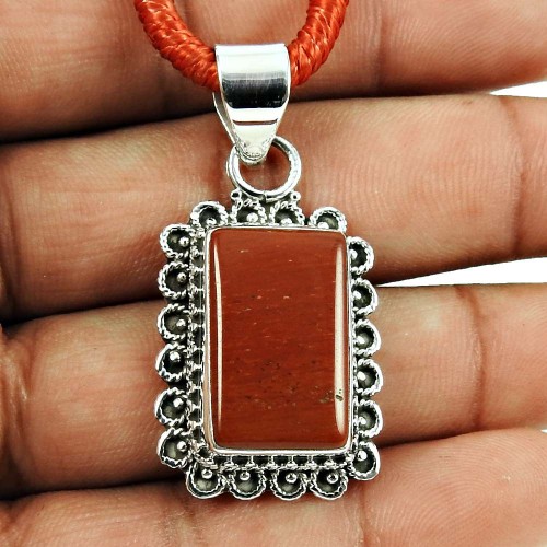 Fashion Red Jasper Gemstone Pendant 925 Sterling Silver Fashion Jewellery