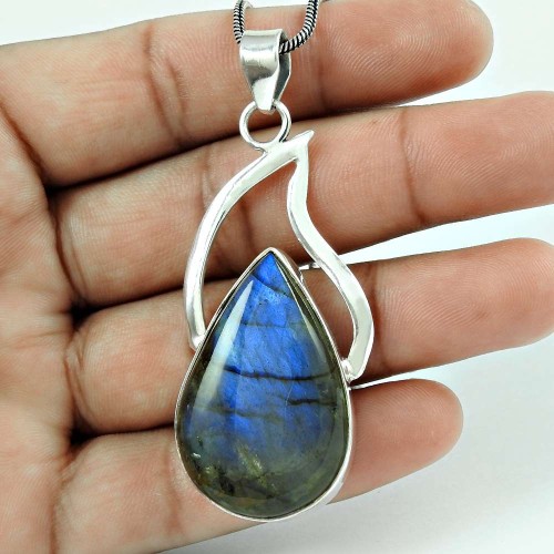 New Design!! 925 Sterling Silver Labradorite Pendant Exporter India