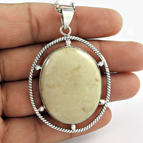 indian silver Jewellery Trendy Jasper Gemstone Pendant