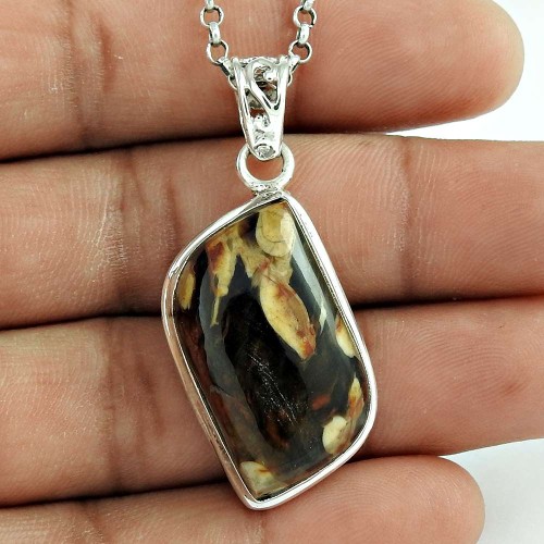 925 Silver Jewellery Charming Brecciated Mookaite Gemstone Pendant Supplier India