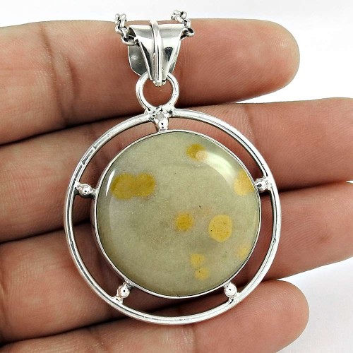 925 sterling silver Jewellery Trendy Polka Dot Agate Gemstone Pendant