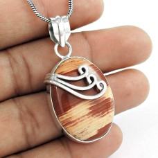 Classy Design !! Red Jasper 925 Sterling Silver Pendant