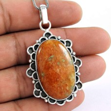 925 sterling silver fashion Jewellery Beautiful Sponge Coral Gemstone Pendant