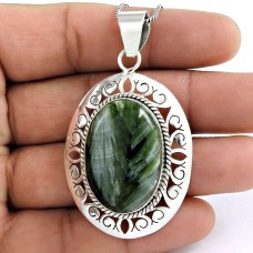 925 Silver Jewellery Beautiful Seraphinite Gemstone Pendant Wholesale