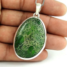 925 Sterling Silver Gemstone Jewellery Trendy Turtle Green Copper Turquoise Gemstone Pendant De gros