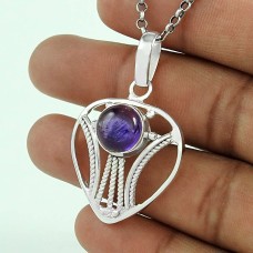 Big Weaving Light! Amethyst 925 Sterling Silver Pendant