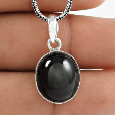 Gorgeous Black Star Gemstone Silver Jewellery Pendant