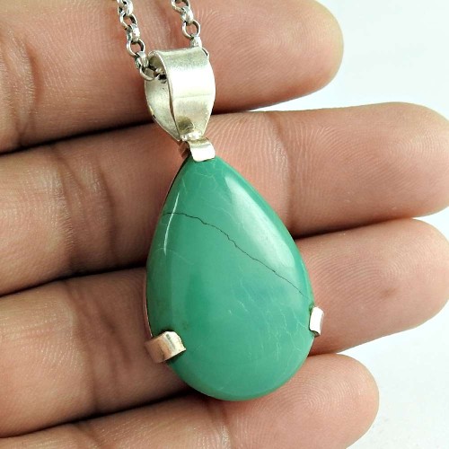 Passionate Love 925 Sterling Silver Turquoise Gemstone Pendant