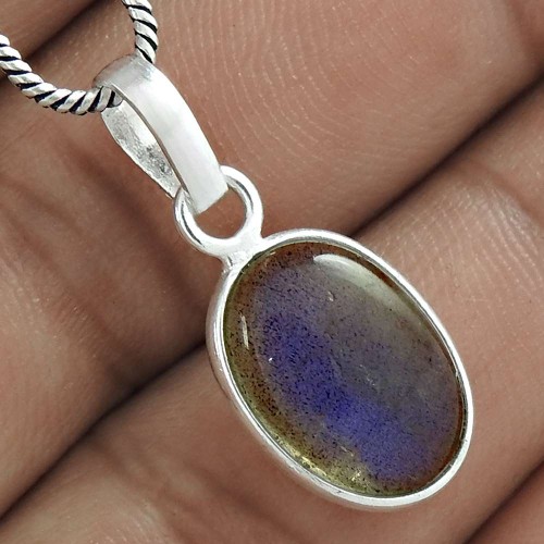 Party Wear 925 Sterling Silver Labradorite Gemstone Pendant Woman Fashion Jewelry