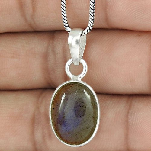 Excellent 925 Sterling Silver Labradorite Gemstone Pendant Jewellery