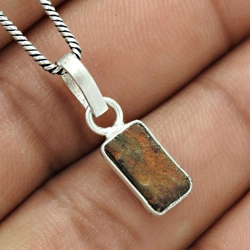 925 Sterling Fine Silver Jewelry Rock Lava Gemstone Pendant W42