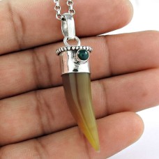 925 Silver Jewellery Traditional Onyx, Green Onyx Gemstone Pendant Wholesaler